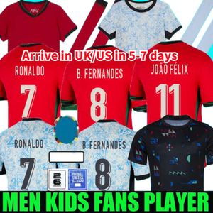 2024 Euro Cup Portuguesa Portugal Soccer Jerseys Ronaldo Joao Felix Pepe Bermardo B.Fernandes Camisa de Futebol 24 25 J.Moutinho Football Shirt Men Kid