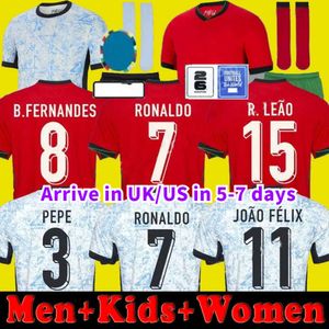 2024 Euro Soccer Jerseys Ronaldo Portugais Portugal Jerseys Joao Felix Ruben Neves Diogo Portugieser Portugal Football Shirt Team Kid Kit Kit Kit