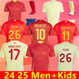 23 24 25 Spains Soccer Jerseys Euro Cup Pedri Lamine Yamal Pino Merino Rodrigo Sergio M.Asensio Ferran Men Kids en Hermoso Redondo Caldentey 2024 2025 voetbalshirt