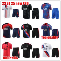 23 24 25 Tracksuit 2024 Paris Sportswear Training Training Costume à manches courtes Sang de soccer Soccer Kit Uniforme Chandal Adult Sweatir Sweatirt Sweater Men Kids