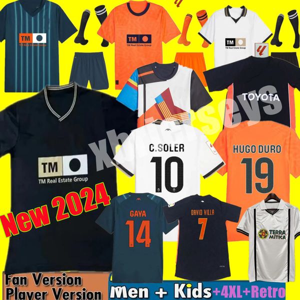 23 24 25 Jerseys de fútbol de Valencias Cavani Guedes Gameiro Camisetas de Futbol Gaya Men Kits Kit Fútbol Camisetas 2023 2024 Rivero C. Soler Cheryshev Infantos Adultos 4xl