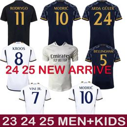 23 24 25 grossale Bellingham Vini Jr Reals Madrids Soccer Jerseys MBAPPE 2023 2024 2025 FOOTBALL Shirt Away Away Camavinga Rodrygo Modric Camisetas Men Kids Kit Hot