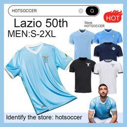 23 24 50 jaar jubileumvoetbal jerseys Lazio 50e 2024 Immobile Luis Bastos Sergej Badelj Lucas J.Correa Zaccagni Marusic Men voetbalhemd HODSOCCER