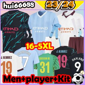 5XL 23/24 9#HAALAND GREALISH voetbalshirts STERLING Manchester MAHREZ BRUYNE PHILLIPS CITIES GREALISH DE FODEN JOAO 23 24 Fans Speler Kinderkits sokken voetbalshirt