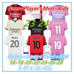 23 24 AC Jersey Jersey masculin S-XXL Fan Edition Player's Loftus-Cheek Pulisic Children's 16-28 Milans Football Sweat-shirt