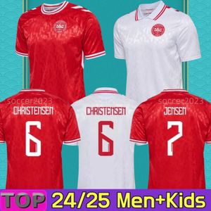 24 25 Jerseys de fútbol de Dinamarca Eriksen Home 2024 Euro Cup Red White Hojbjerg Christensen Skov Olsen Braithwaite Dolberg 2025 Camisetas de fútbol