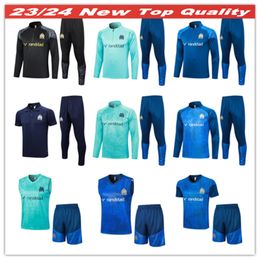 23 24 Tracksuits voor volwassen voetbalshirten Milik Payet Marseille Survetement 23 23 Fottball Training Pak Veste Maillot de Foot Olympique OM Football Polo Shirt Kit