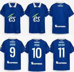 24 25 RC STRASBOURG Home voetbalshirts Bellegarde Ajorque 2024 2025 Mothiba Lienard Diarra Diallo Djiku Delaine Aholou Men Kids Kit voetbalshirt