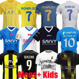 23/24 Al Hilal Nassr FC Soccer Jerseys Third White Ronaldo Neymar Jr Ittihad Benzema 3rd Al-Ahli Sfc Neves Al-ittihad 2023 2024 Al-Nassr Football Shiirts