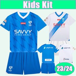 23 24 Al Hilal Saudi Kids Kit Maillot de football KOULIBALY NEVES AL-DAWSARI AL BULAIHI AL SHEHRI YASSER MICHAEL Accueil Chemises de football Uniformes