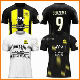 23 24 Al Ittihad Voetbalshirts Kindertenue BenzEMA FABINHO KANTE Heren Set 2023 2024 Hamdallah Romarinho Al-Ittihad Voetbalshirt thuis weg derde Fans Spelerversie