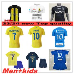 23 24 Al Nassr FC Al Hilal Ittihad RONALDO BenzEMA voetbalshirt kinderkit MANE NEVES Saoedi-Arabië KANTE Al-Ittihad 2023 2024 Heren voetbalshirt Al-Nassr