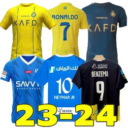 23/24 Al Nassr FC Ronaldo camisetas de fútbol Hombres Niños KitAl Hilal Uniforme saudí CR7 Boys Football Shiirt BENZEMA Fans Player Versión Jersey 2023 2024 Arabia Saudita