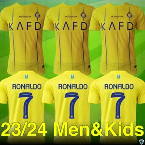 23 24 Al Nassr FC Soccer Home Jerseys Ronaldo Cr7 Gonzalo Martinez Talisca Ghislain Konan Vincent Aboubakar Men Player Kids Kits voetbalhemd