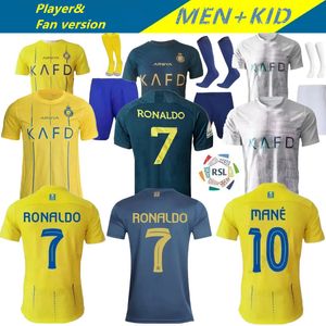 23 24 Al Nassr FC Soccer Jerseys Ronaldo Mane 2023 2024 Home Cr7 Gonzalo Martinez Talisca Ghislain Vincent Aboubakar Men / Kids Kit Fans Speler voetbal Shiirt al-Nassr