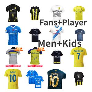 23 24 Al Nassr FC voetbalshirts Ronaldo Mane 2023 Al Hilal Neymar jr Ruben Shirts 2024 Al Ittihad Benzema Kante Fabinho Shirt Speler fans heren kinder tenue KOULIBALY uniform