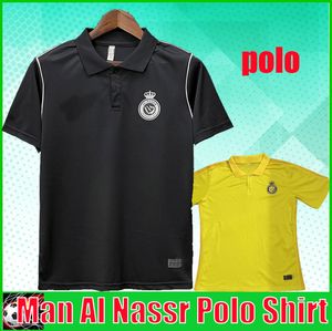 23 24 Al Nassr FC camiseta de fútbol Jerseys Ronaldo 2023 2024 CR7 Gonzalo Mane BENZEMA Amarillo Negro Hombres Fútbol Polo camisas Arabia Saudita