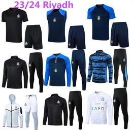 23-24 AL NASSR FC SOCCER SOCKE SOODIE RONALDO FC FORMATION Suit Gonzalo Martinez Talisca Ghislain Konan Vincent Aboubakar Men Kids Soccer Veste de football