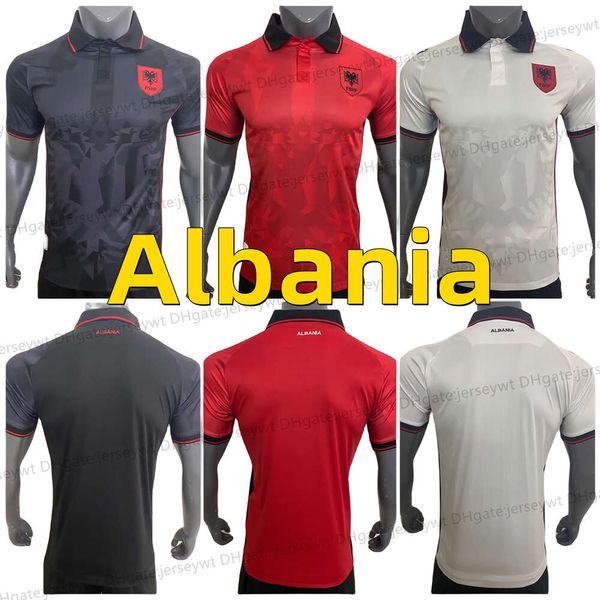 23 24 Equipo nacional de Albania Uzuni Mens Soccer Jersey Hys Lenjani Abrashi Ramadani Hogar lejos Tercera camisas de fútbol Maillot de Foot Kits Camiseta Futbol Cities Man