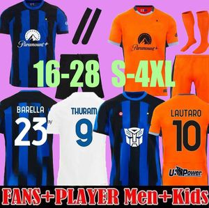 23 24 ALEXIS Maglia Inters MILANS Voetbalshirts Kid Kit TraNSforMERs Speciale Maglie Fan Player-versie LAUTARO CALHANOGLU BARELLA THURAM 2023 2024 voetbalshirt