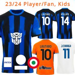 23 24 Alexis Maglia Inters Jersey Kid Kit Transformers Special 2023 2024 Camisa de fútbol S Maglie Fan Player Versión Lautaro Calhanoglu Barella Thuram