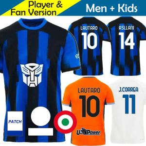 23 24 ALEXIS Maglia Inters Soccer Jersey Kid Kit Transformers Spécial 2023 2024 Maillot de football MILANS Maglie Fan Player Version LAUTARO CALHANOGLU BARELLA THURAM