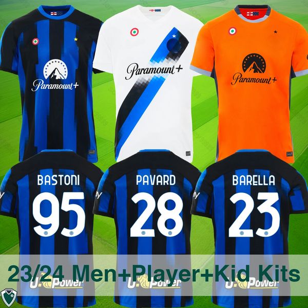 23 24 Alexis Soccer Jerseys LAUTARO THURAM BARELLA Kid Kit Maillot de FRATTESI FINAL Maglie Football Shirt Enfant troisième Special Inters Milans fans version joueur