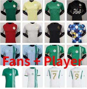 23 24 Algerije fans spelerversie Mahrez voetbal jerseys fans Maillot Algerie 2023 2024 Atal Feghouli Slimani Brahimi thuis weg Bennacer Kids Football Kit Abb