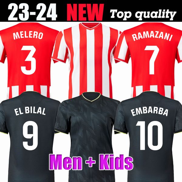 23 24 Maillots de football Almeri RAMAZANI LAZARO SAMU 2023 2024 AKIEME BABIC Domicile Extérieur EMBARBA EL BILA ROBERTONE Maillots de football Hommes enfants kit Uniformes