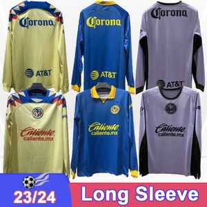 23 24 America Club Mens Soccer Jerseys Fidalgo Henry D.Valdes Araujo M.Layun R.Sanchez O.Jimenez Long Sleeve Home Away 3rd Football Shirts