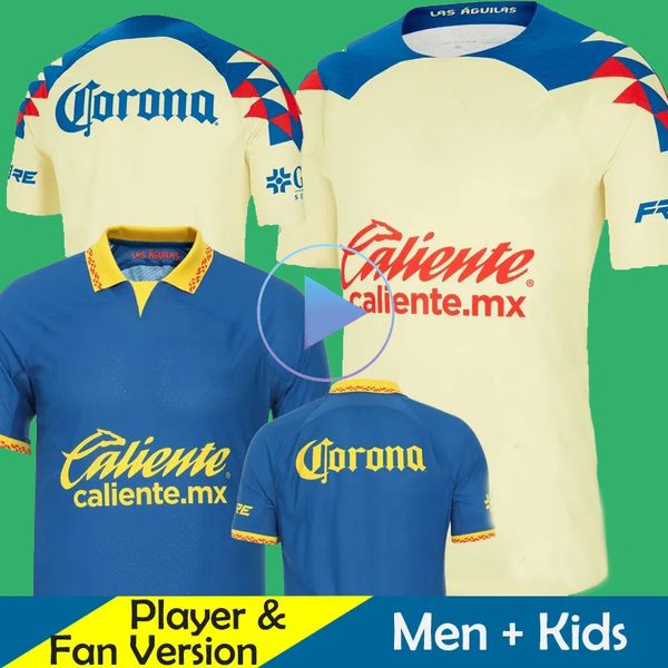 23 24 America Soccer Jerseys Camisetas Club Kid Kit 2023 2024 Liga MX Football Shirt Futbol Training Player Version gardien de but Home Away R.Martinez Henry D.Valdes PSG