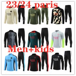 2023 2024 Mbappe Mannen en kinderen voetbal trainingspak jersey maillot kit 23 24 voetbalshirts training trainingspakken jas chandal survetement voet