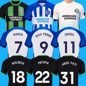 23 24 ANSU FATI March Mitoma Bhafc Jerseys de fútbol 2023 2024 Joao Pedro Gaviotas Camisetas de fútbol Enciso Caicedo Estupinan Ferguson Webster Men Kits Kits