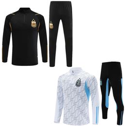 Costume de sport de football brodé pour hommes, badge argentin, vêtements de plein air de haute qualité, combinaisons d'entraînement, 23/24