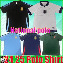 24 25 Argentine Soccer Polo Jerseys Messis England Bellingham Portugal Ronaldo Men Polo