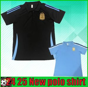 24 25 Argentine Soccer Polo Jerseys Messis Mac Allister Dybala Di Maria Martinez de Paul Men Polo Polo Football T-shirt Special Version