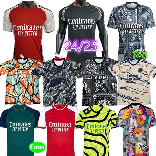 23 24 25 Arsen Gunner Jerseys Fans Martinelli Smith Rowe Saka 2023 2024 2025 Camisa de fútbol Men Kit Pepe Odegaard Nketiah G.Jesus Fabio Vieira Zinchenko Jersey