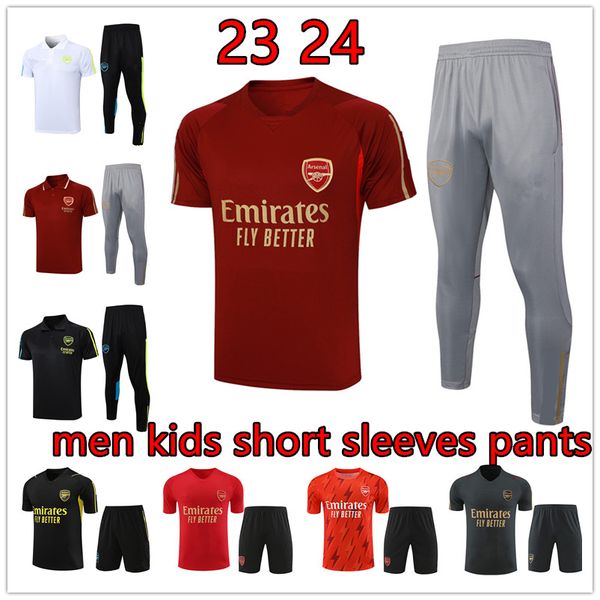 23 24 Arsen nouveau survêtement maillots de football à manches courtes PEPE SAKA garçons adultes et enfants costume d'entraînement Gunners Odegaard Thomas Tierney Smith Rowe ensemble de survêtement de football