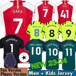 23 24 ArsEn Soccer Jerseys Kit para niños 2023 2024 Camiseta de fútbol Hogar lejos Tercero Fans Versión del jugador Pre partido Portero GK ODEGAARD SAKA SMITH ROWE ARROZ RAMSDALE Z 3.14