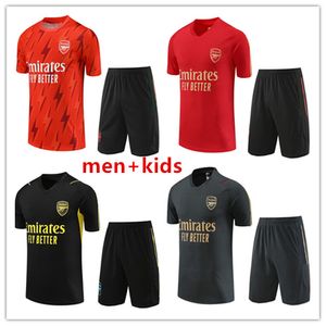 23 24 Arsenal Tracksuit Soccer Jerseys Pepe Saka Korte mouwen Volwassen jongens Gunners Trainingspak Odegaard Thomas Tierney Smith Rowe Sportswear Transport Men Kids