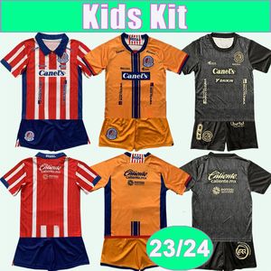 23 24 Atletico de San Luis Kids Kit Soccer Jerseys J. Guemez Sanabria L. Bonatini Home Away 3rd Football Shirts korte mouw uniformen