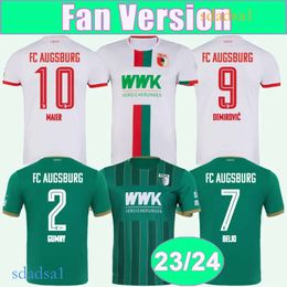 23 24 augsburg heren voetbalshirts demirovic maier beljo gumy oxford pfeiffer gwelweeleeuw rexhbec vargas breithaupt thuis weg voetbal shirts