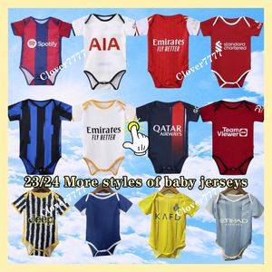 23 24 Maillot de football pour bébé Maillots de football pour enfants 2023 2024 MESSIS domicile NEYMARS football maillot de football bébé football RONALDOS survêtement bébé MBAPPE loin 3dr prendre