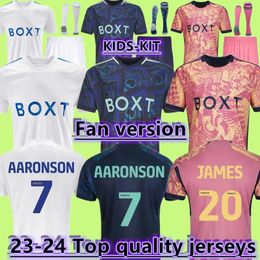 23 24 BAMFORD Llorente Leeds Unitedes Soccer Jerseys 2023 2024 Troisième Adams Aaronson JAMES HARRISON Hommes Home Away Maillot de football orange Kit enfants