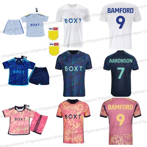 23 24 BAMFORD Llorente Leeds Unitedes Soccer Jerseys 2023 2024 Troisième Adams Aaronson Harrison James Hommes Enfants Home Away Orange Football Shirt Maillot de Foot Kits