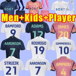 23/24 Bamford Soccer Jerseys 2023 2024 Adams Aaronson Harrison Llorente Leeds Unites Sinisterra James Men Kid Kit Football Shirt Utd XXXL 4xl Fans Player Player Version