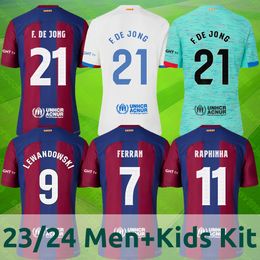 23 24 Barca Swoosh voetbalshirts-F.de Jong, Ferran, Lewandowski Editions.Premium voor fans - thuis, uit, derde tenues, kindercollectie.Verschillende maten aanpassingsopties