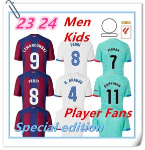 23 24 Barcelona voetbaljersey European Cup herenvoetbal Sweatshirt Lewandowski Ferran Fan Edition Player Edition Kids Set