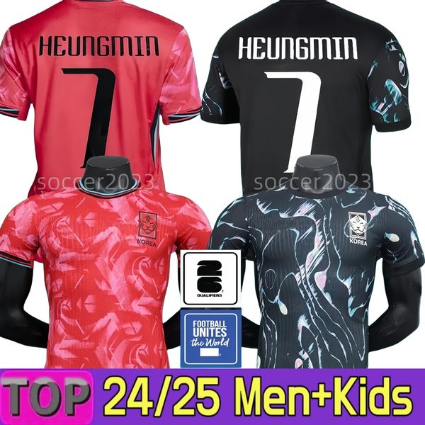 2024 Maillots de football de Corée du Sud Accueil RED AWAY SON HWANG KIM JEONG SUNG LEE KWON 2023 MAILLOTS CHEMISES DE FOOTBALL HEUNGMIN Équipe nationale Hommes Enfants Set Kits Top