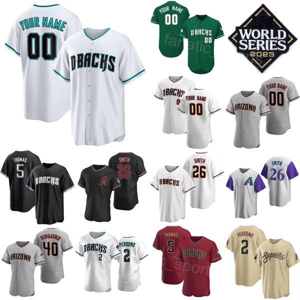 23/24 Serie Mundial de Béisbol 26 Pavin Smith Jersey 15 Emmanuel Rivera 40 Bumgarner 23 Zac Gallen 5 Alek Thomas 3 Evan Longoria 2 Geraldo Perdomo Stitched Cooperstown